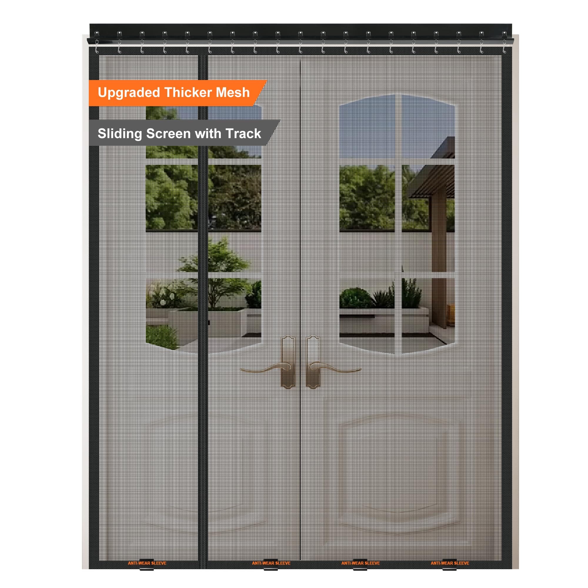 Sliding Garage Door Screen for Garage Doors, 2026 New Upgraded Magnetic with Track Closure, Heavy Duty Mesh and Weighted Bottom, Retractable (Black, 36 * 80IN)