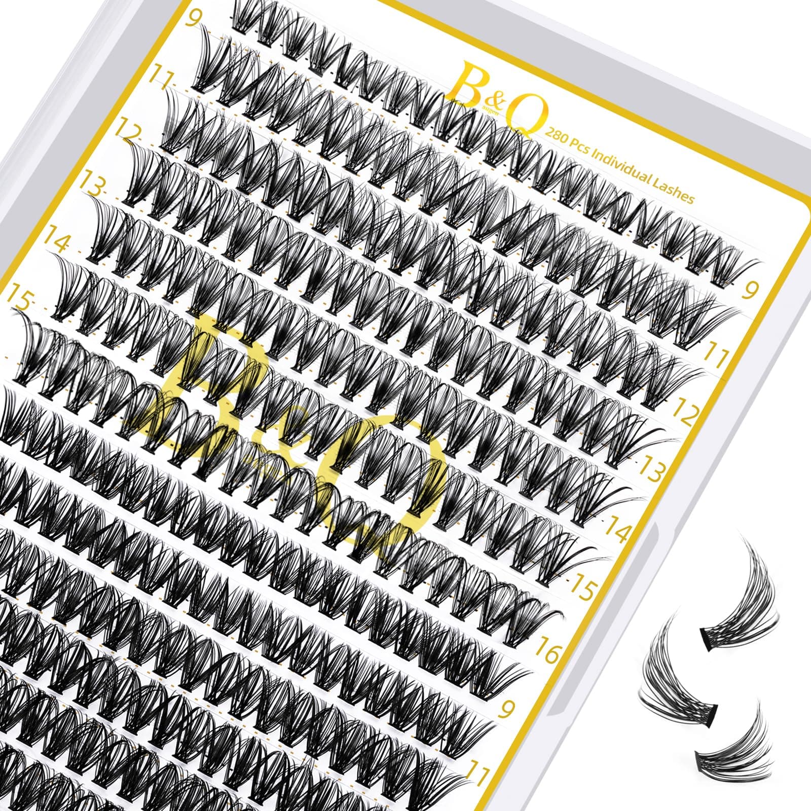 B&Q Lash Clusters 30+40D,Individual Lashes C Curl,Cat Eye Look Cluster Lash