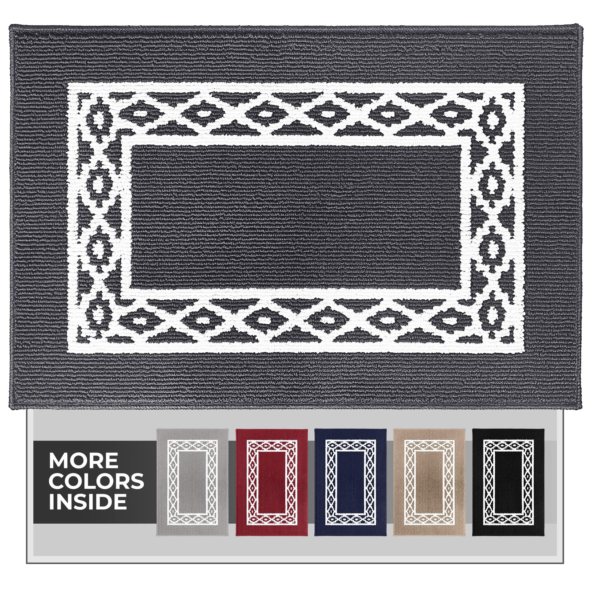 RugMast Premium Quality Polypropylene Indoor Door Mat - Beautiful Design with Non-Slip Backing, Washable & Low Profile Doormat - Ideal for Entryway Doors, Foyer, and Mudroom (32" x 48")