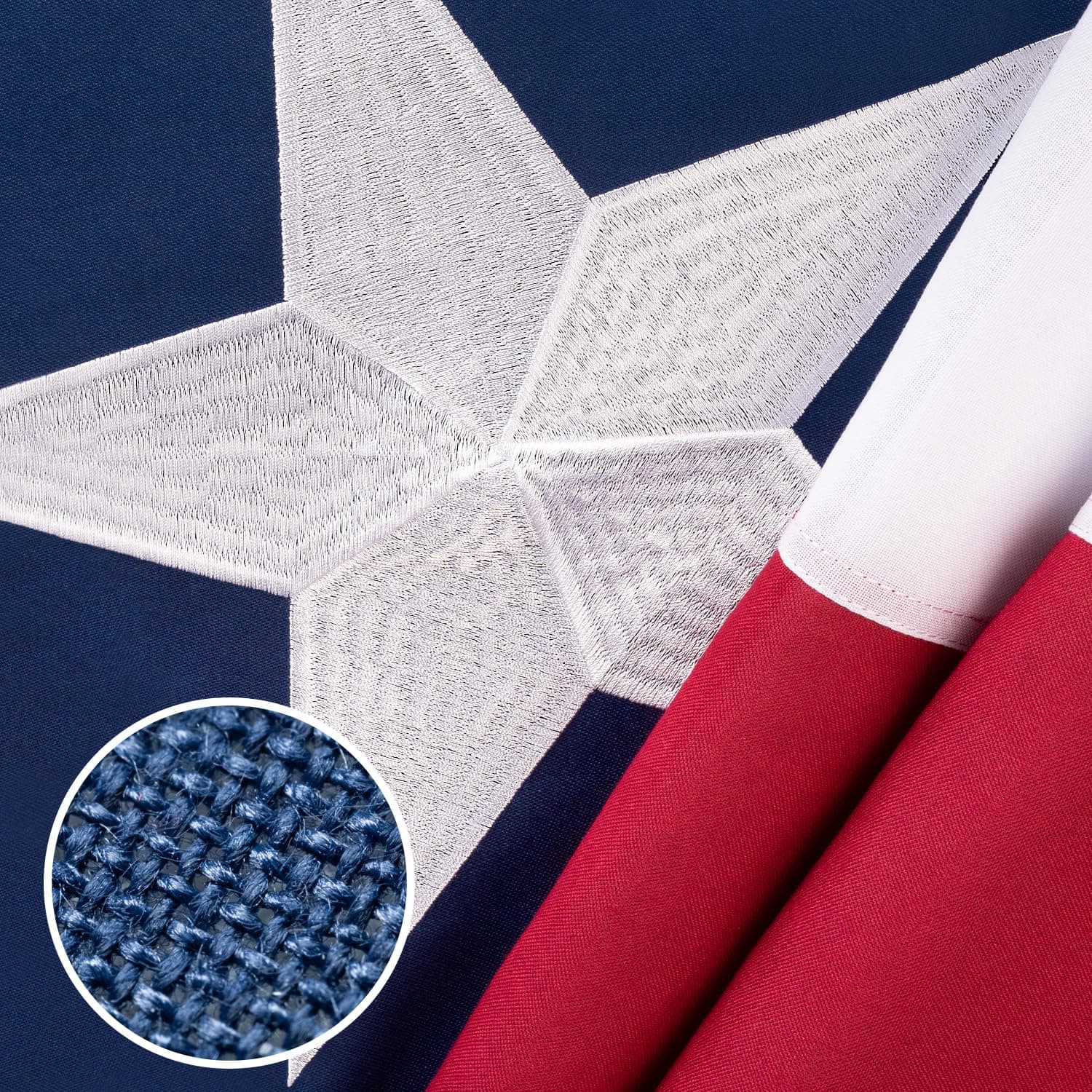 Texas Flag 3x5 ft Deluxe Super Tough Series, Heavy Duty Spun Polyester, All Weather TX Flag Made in USA High Wind with Embroidered Stars, Sewn Stripes, Durable United States Flags Outdoor Outside