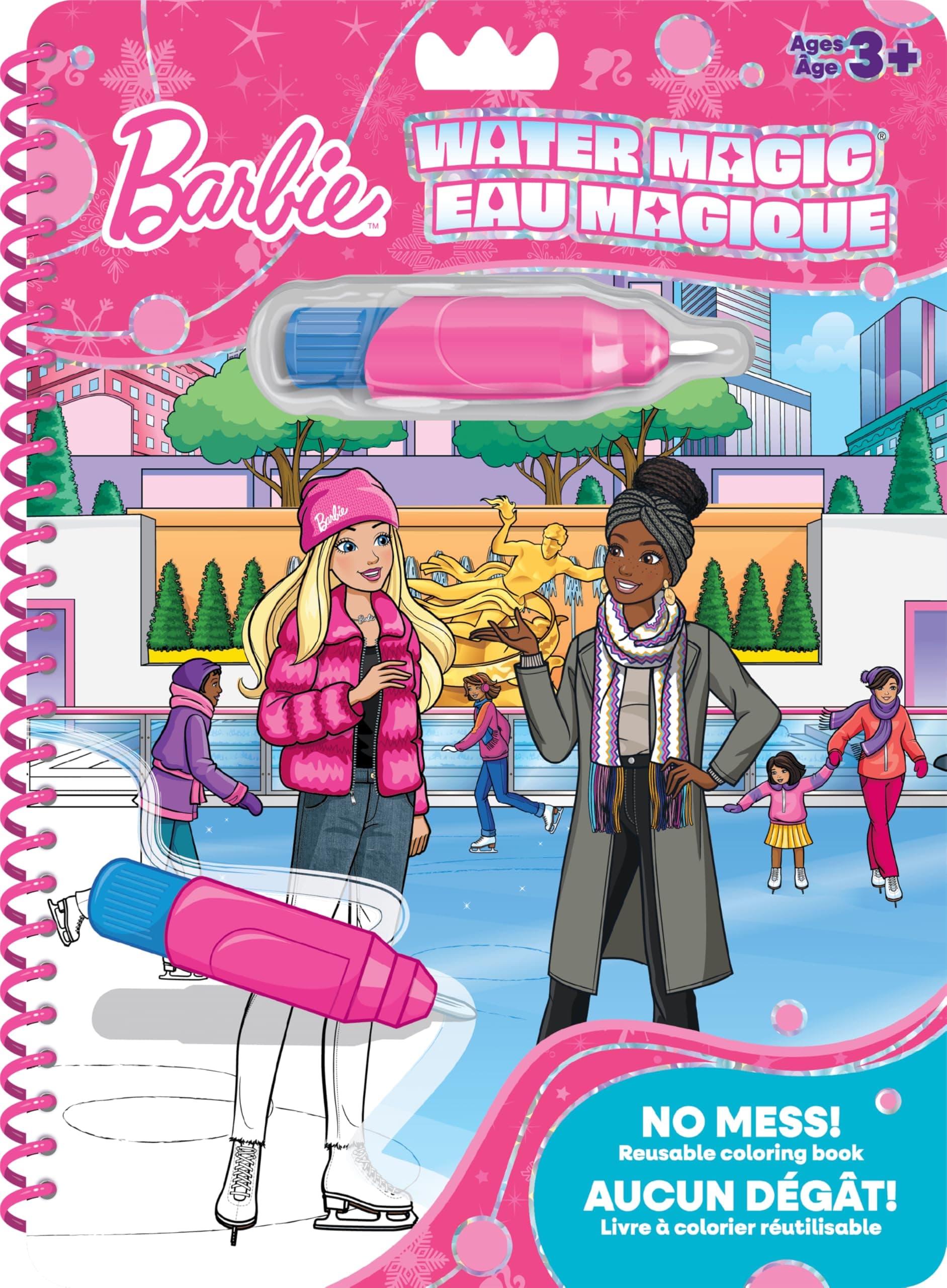 Barbie Winter Water Magic: Reusable Mess-Free Coloring Book | Barbie Hiver Eau Magique : Livre de coloriage réutilisable sans gâchis