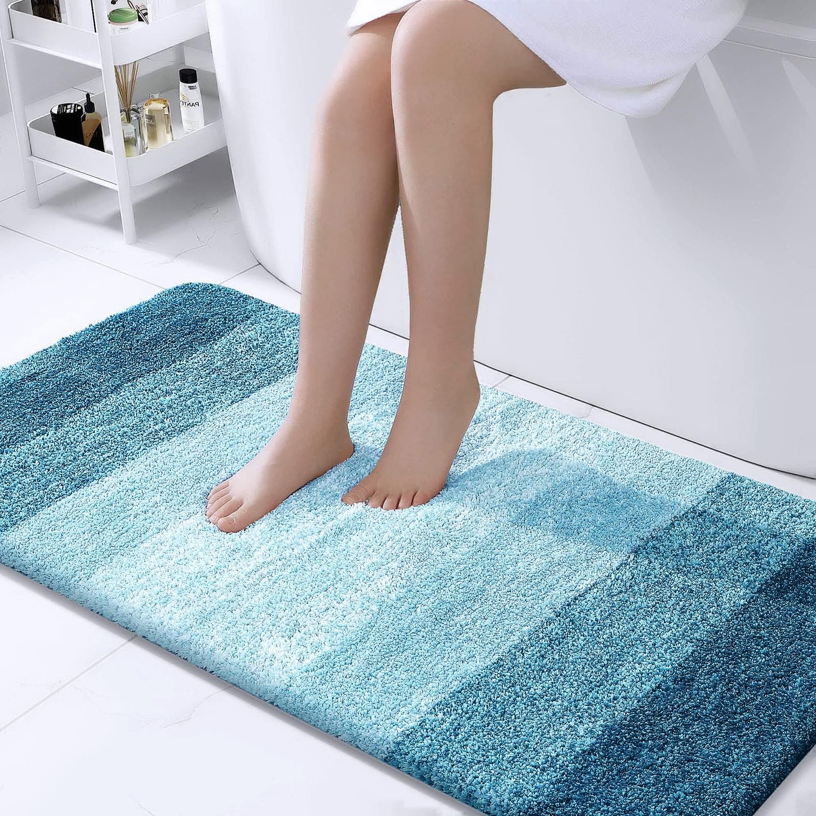 OLANLY Bath Rugs 47x24 Inches Bathroom Rugs Extra Soft Absorbent Microfiber Bath Mats Rubber Backing Quick Dry Washable Bath Mats for Bathroom Floor, Tub, Shower and Accessories