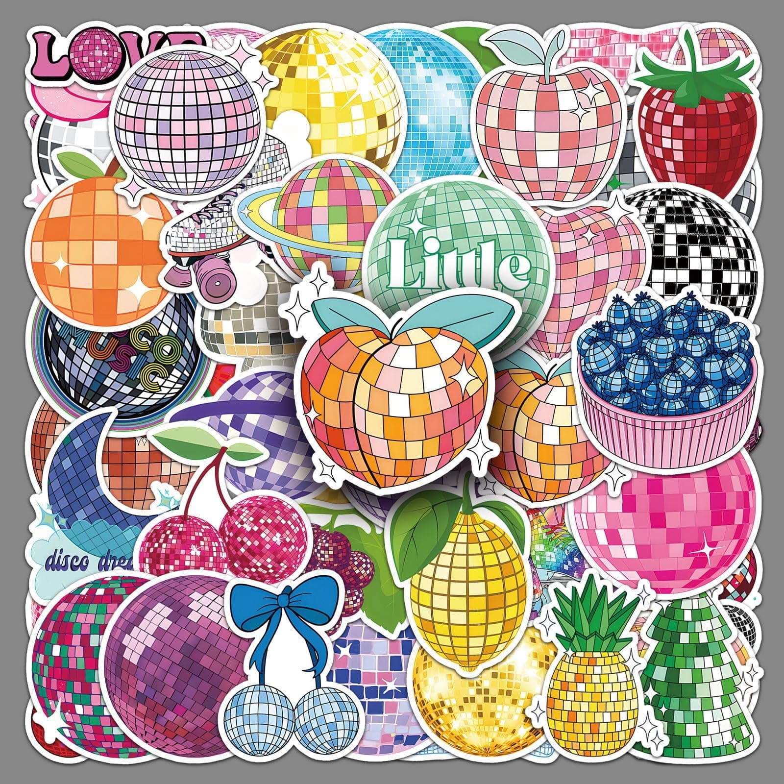Disco Cowgirl Stickers,50pcs Pink Disco Party Decor,Western Cowgirl Aesthetic Waterproof Stickers for Water Bottle Laptop Skateboard Luggage, Phone, for Teen Girl Bedroom Decor Supplies