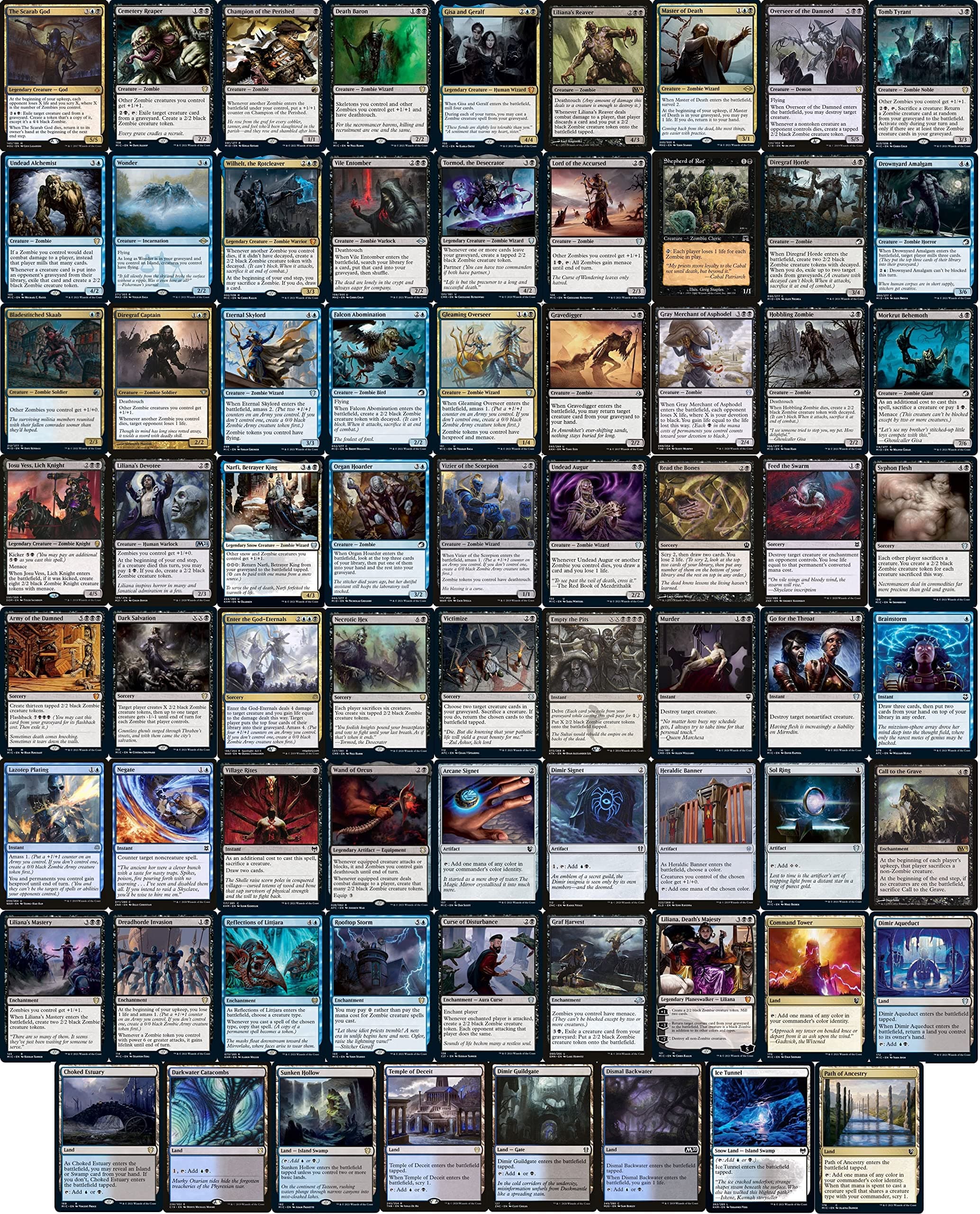 MTG Decks & More Elite Zombie Commander Deck - The Scarab God - Dimir - Black Blue - EDH - 100 Card - Custom Magic The Gathering Deck - Very Strong