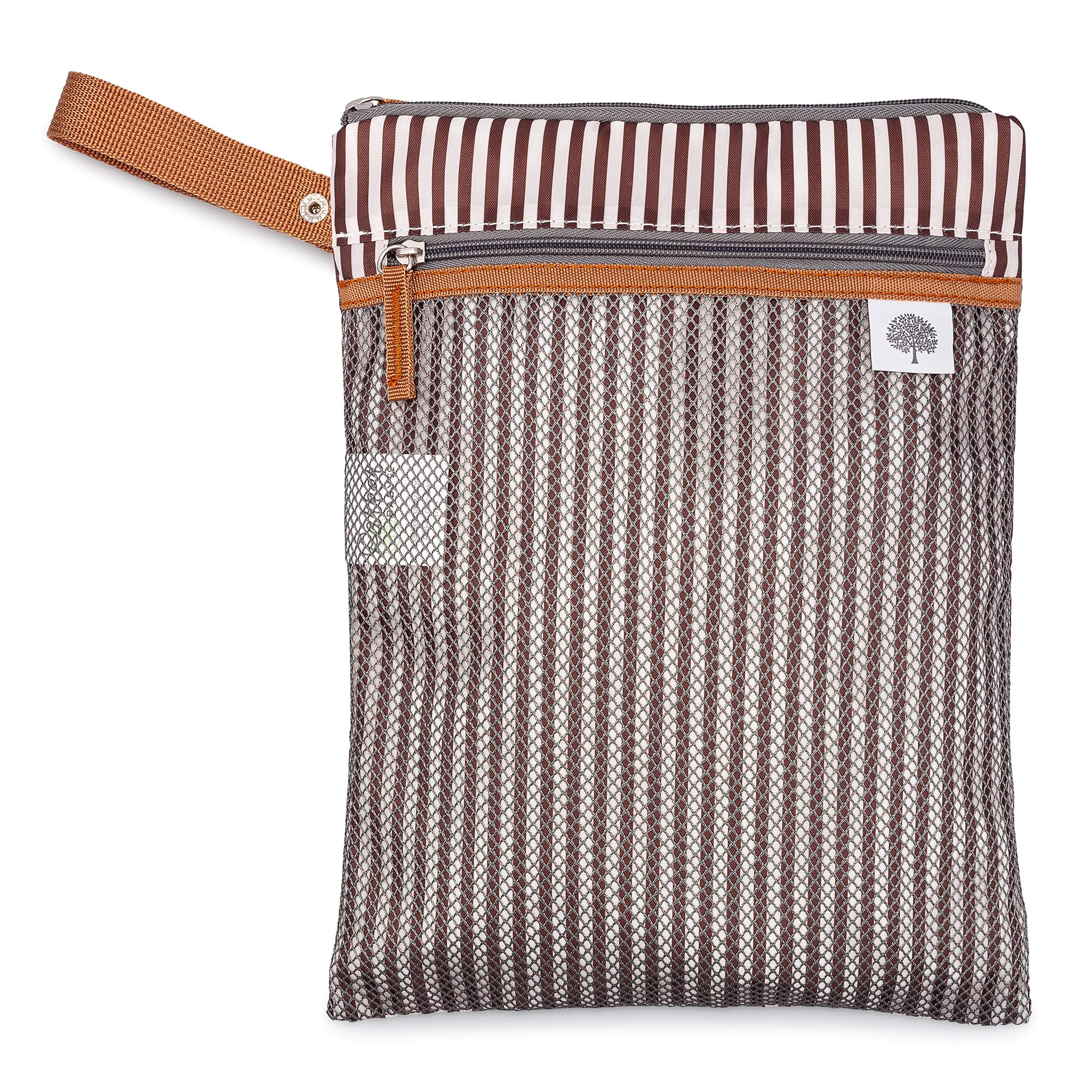 Parker Baby Co. Parker Baby Cloth Diaper Wet Dry Bag - Waterproof Reusable Diaper Bag Accessory with Mesh Organizer and Zippered Pocket for Soiled or Wet Clothes, Diapers, Wipes, Swimsuits