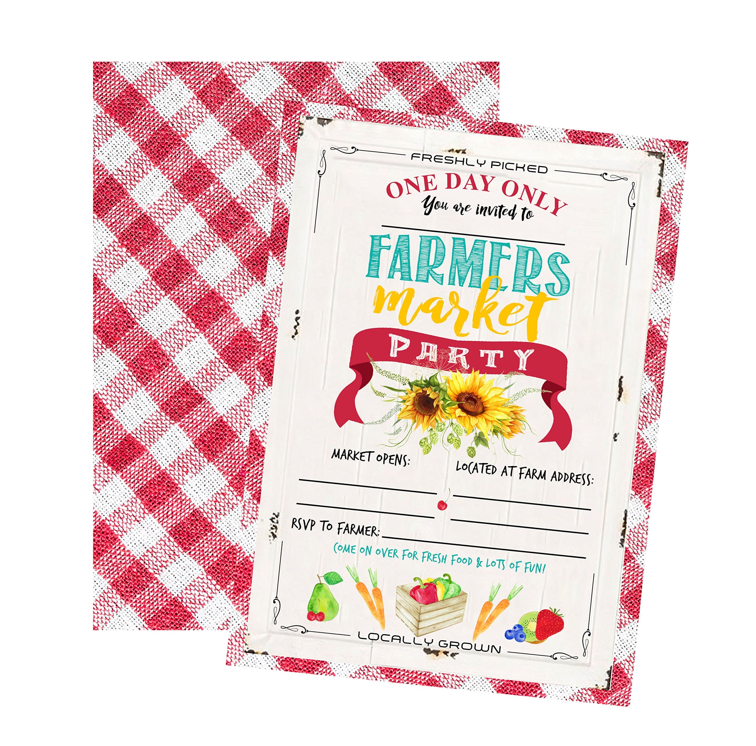 Silly Goose Gifts Farmers Market Themed Party Invitations Supply Decor (Invitation)