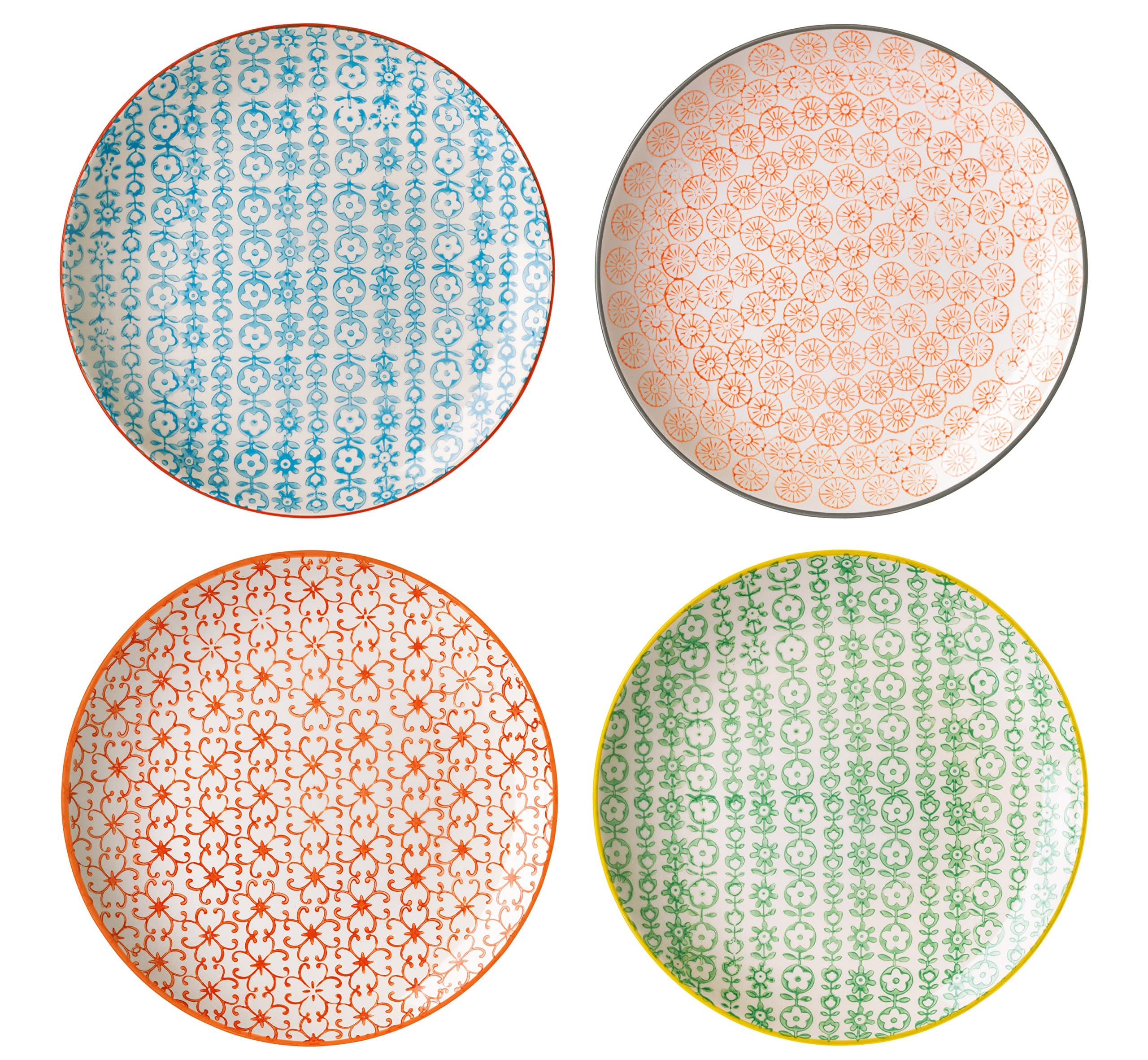 Bloomingville 8'' Accent Plates Carla Set of 4 Styles