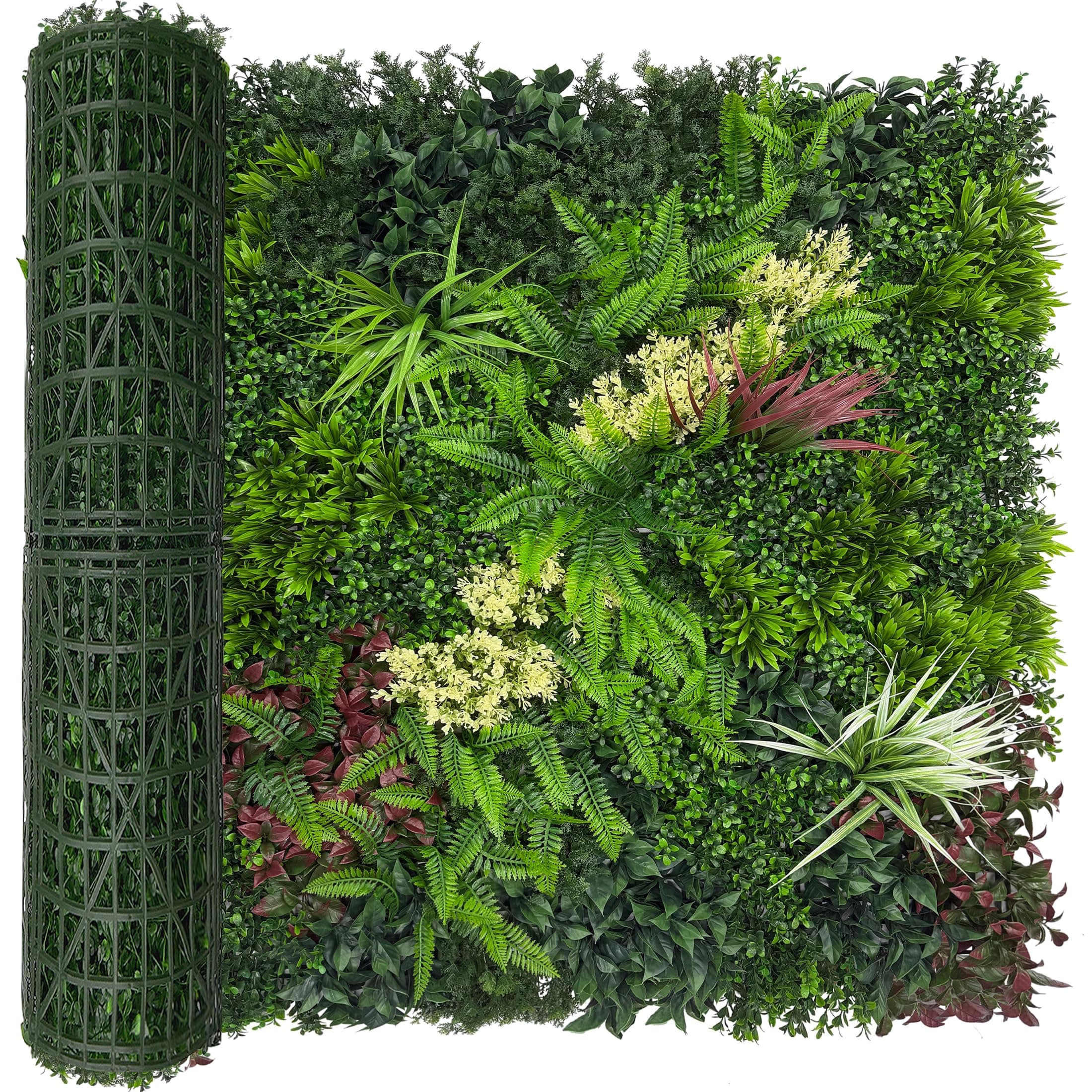 DOPGIB 40"x120", UV Resistant Artificial Ivy Grass Wall Boxwood Plant Roll