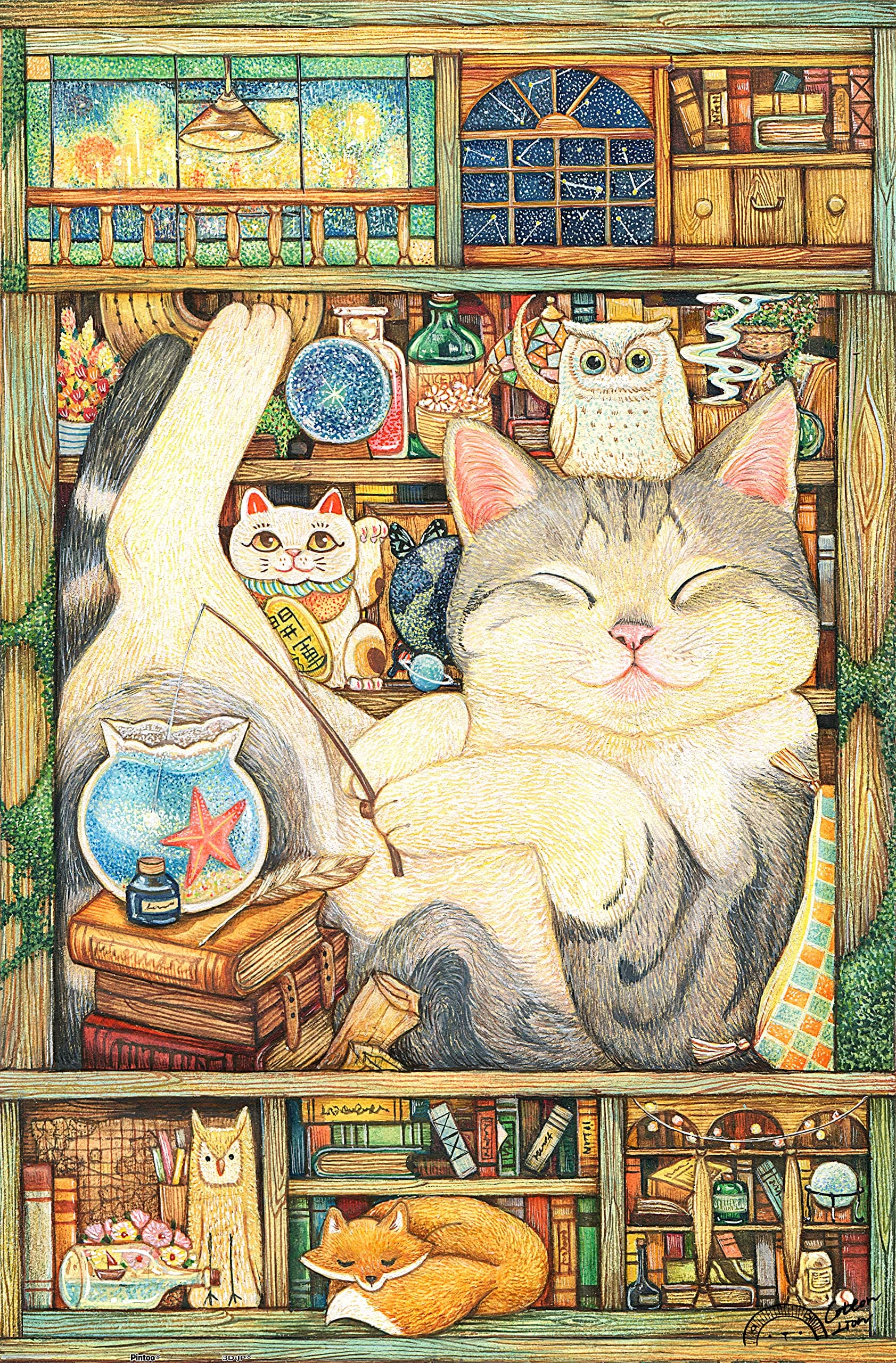 Pintoo Jigsaw Puzzles 600 Piece for Adults - Cotton Lion - Break Time Beautiful Plastic Puzzle for Home Decor Zero Dust Easy Storage [H2965]