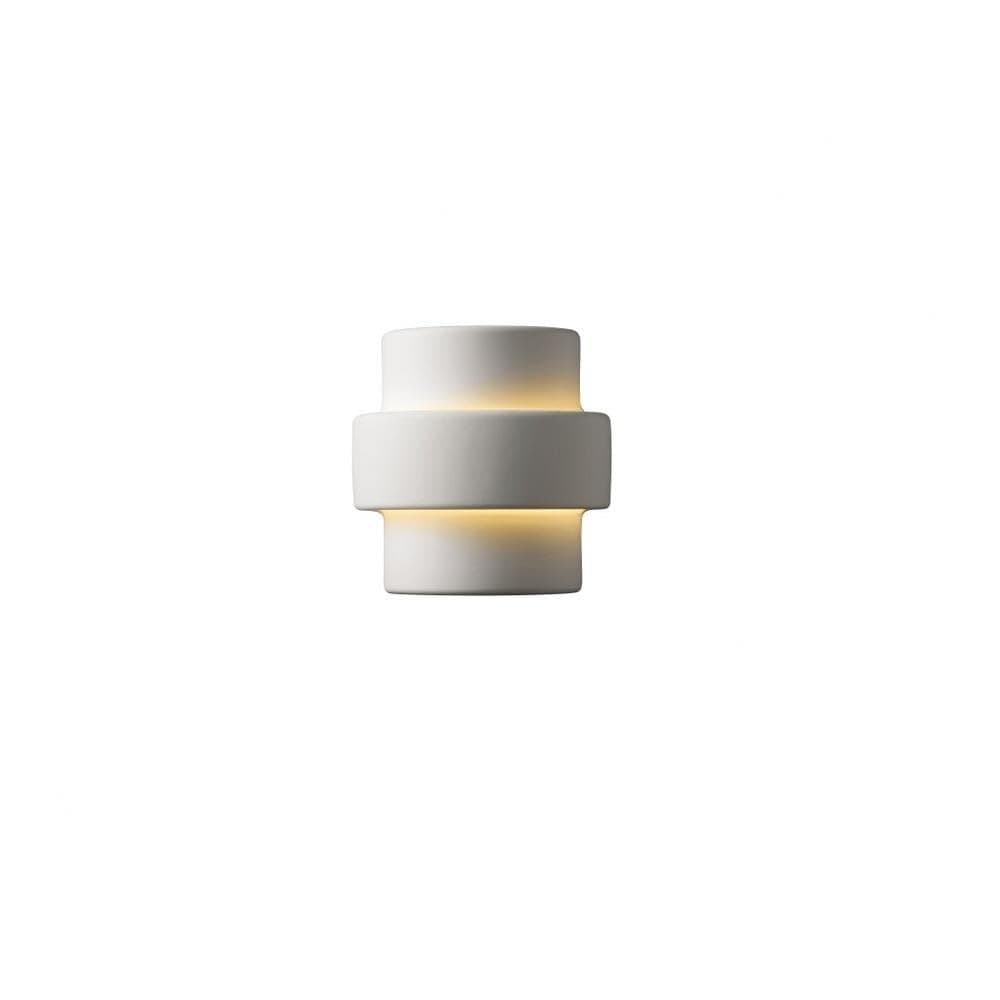 Justice Design Group Lighting CER-2205-BIS Wall Sconce with Ceramic Bisque Shades, White