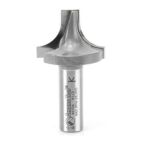 Amana Tool - 49706 Carbide Tipped Plunging Round Over 1/2 Radius x 1-3/8 Dia x 1"