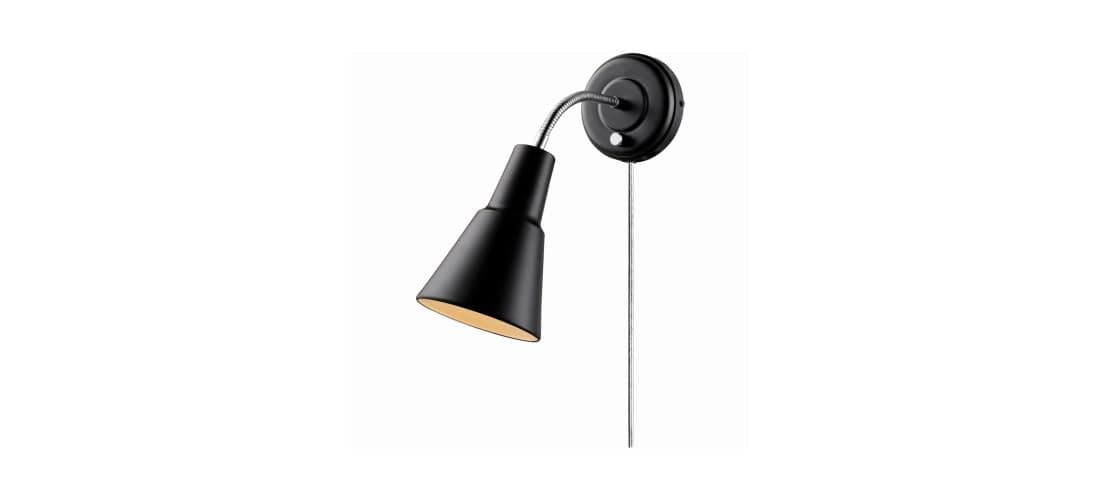 Globe Electric 65312 1-Light Plug-in or Hardwire Task Wall Sconce, Chrome Gooseneck, Matte Black Finish, 6ft Clear Cord, E26 Base Socket, Pendant Light Fixture, Adjustable Height, Home Décor Lighting