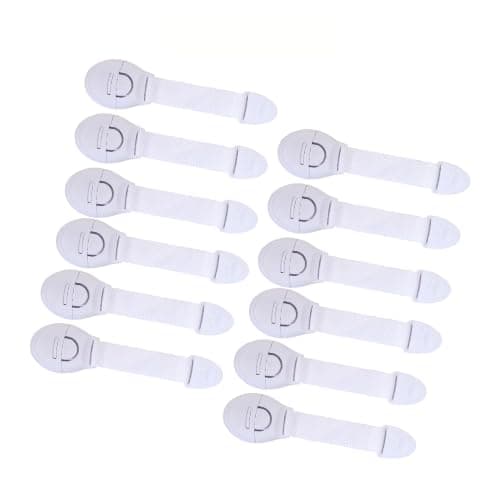 Babysafehouse 12 Piece Safety Lock for Cabinet, Drawer, Fridge with Strong Tape for Kids Protection (White)