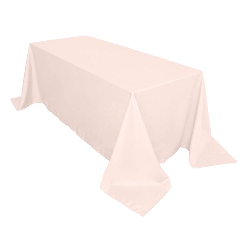 BalsaCircle 90x132-Inch Blush Rectangle Polyester Tablecloth Table Cover Linens for Wedding Party Events Kitchen Dining
