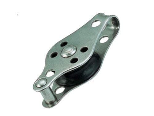 MarineNow Sailing Block Marine 316 Stainless Steel Rope Pulley with Becket Nylon Sheave Single Lashing Eye (1-Pack)