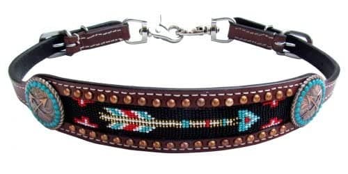 Showman Medium Oil Leather Wither Strap w/Arrow Beaded Design! NEW HORSE TACK!