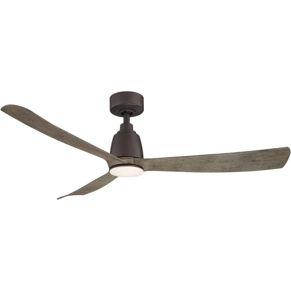 Fanimation Kute 52 inch Indoor/Outdoor Ceiling Fan - Matte Greige with Weathered Wood blades