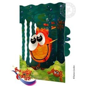 Santoro Interactive 3-D Swing Greeting Card, Fish (SSC30)