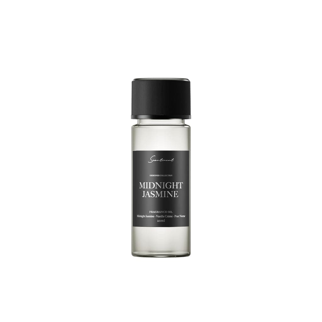 Scentiment Diffuser Oil – Midnight Jasmine | Jasmine, Vanilla Crème & Pear Nectar | Soft, Sweet & Floral Evening Fragrance Oil for Cold Air Diffusers (20 mL)