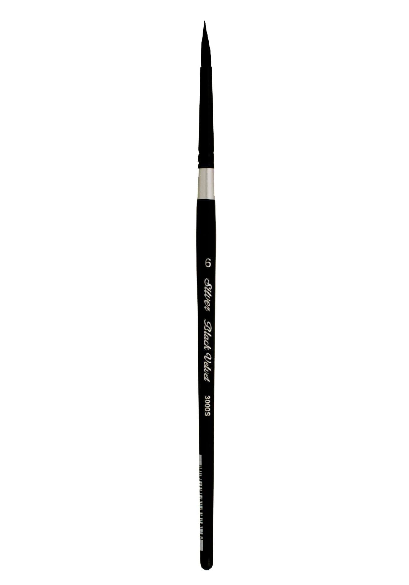 Silver Brush Limited Black Velvet Round Watercolour Paintbrush, Size 6