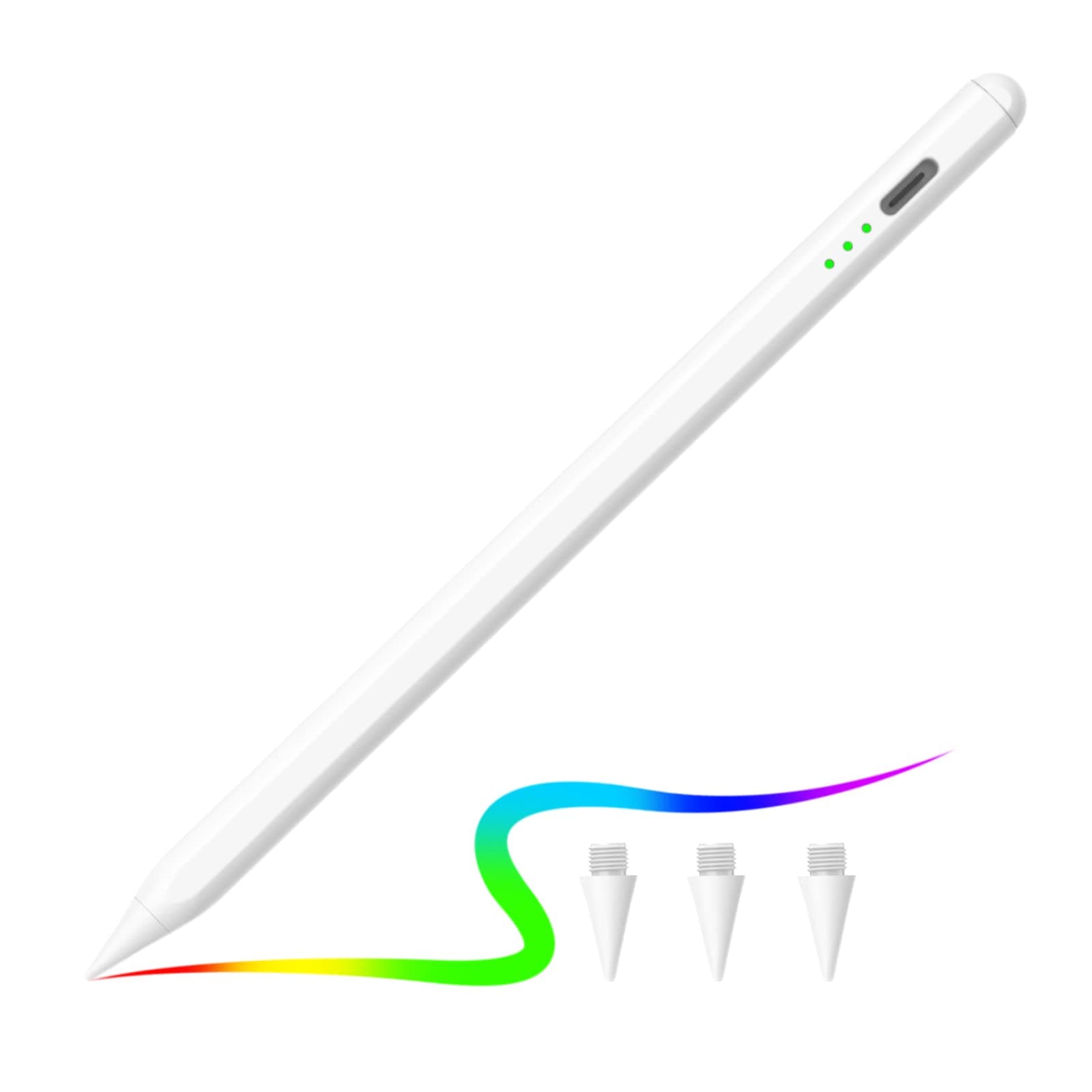 Stylus Pen for Apple Ipad Pencil - Stylus for iPad 10th 9th Generation Palm Rejection with Apple Pen 2018-2024 Ipad 9th 8th 6th 7th Gen Mini 6th 5th Ipad Air 3/4/5 Gen Pro 11-12.9 inch White