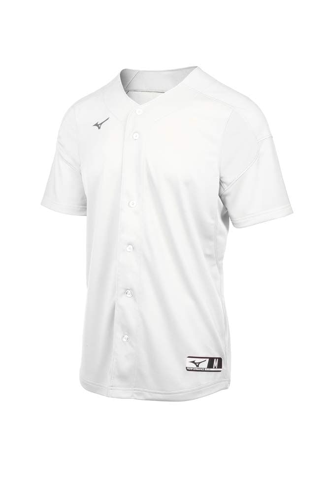 Mizuno Men's Adult Aerolite Full Button Baseball Jersey, White, Small