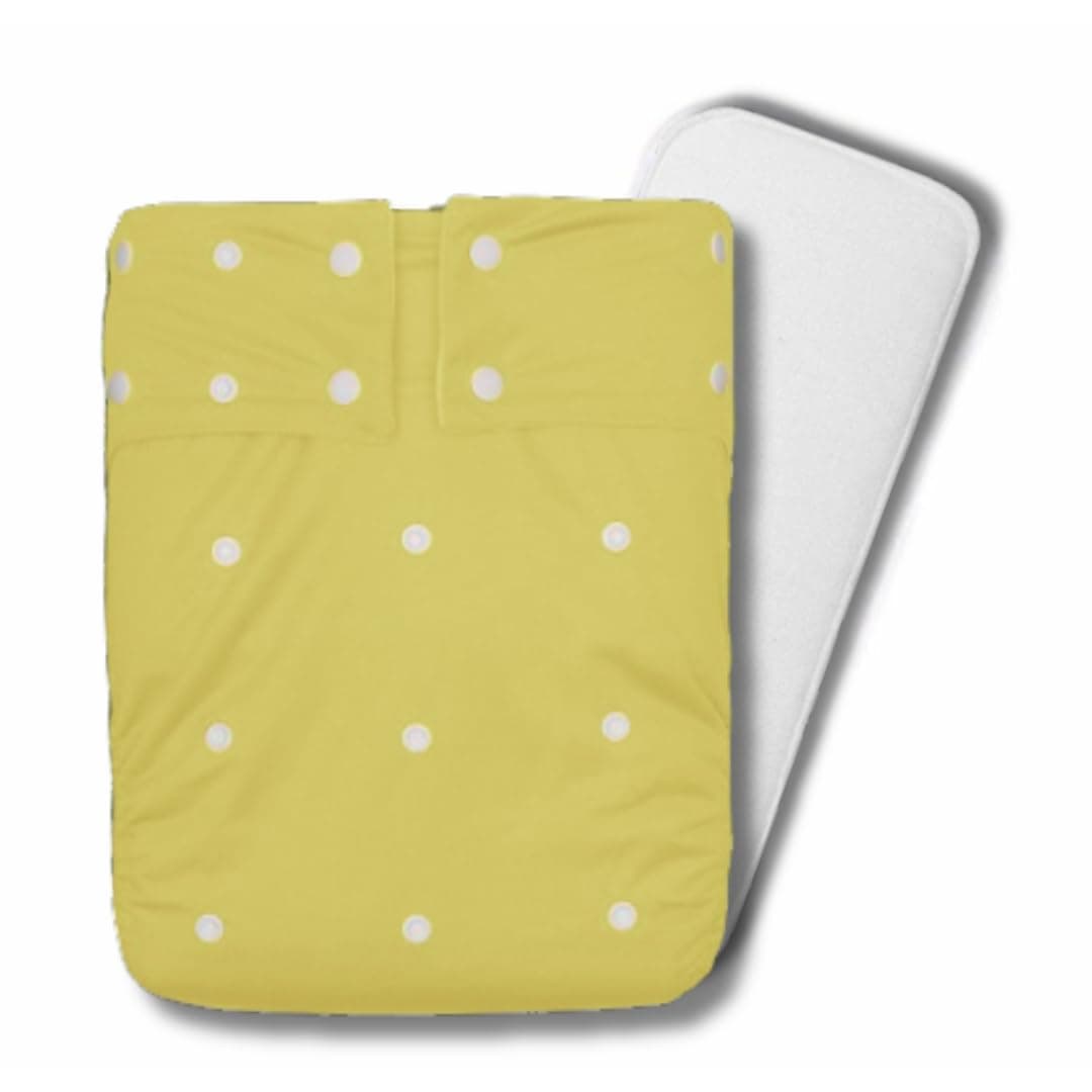 KaWaii Adult Cloth Diaper + Adult Diaper Insert, Large, Yellow
