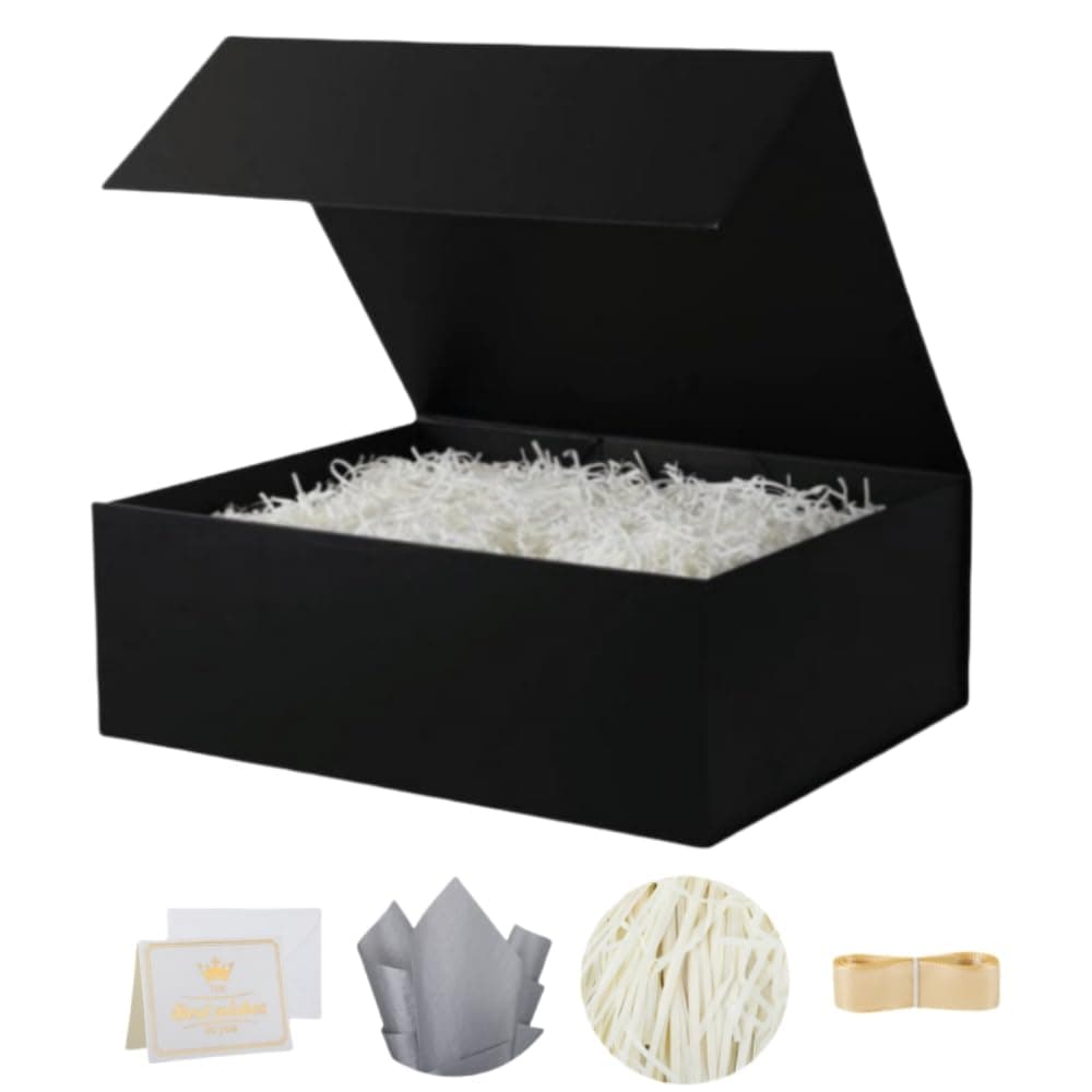 UoeRing 1 Pcs Black Gift Box Large 11.5x8x4 Inch with Magnetic Lid