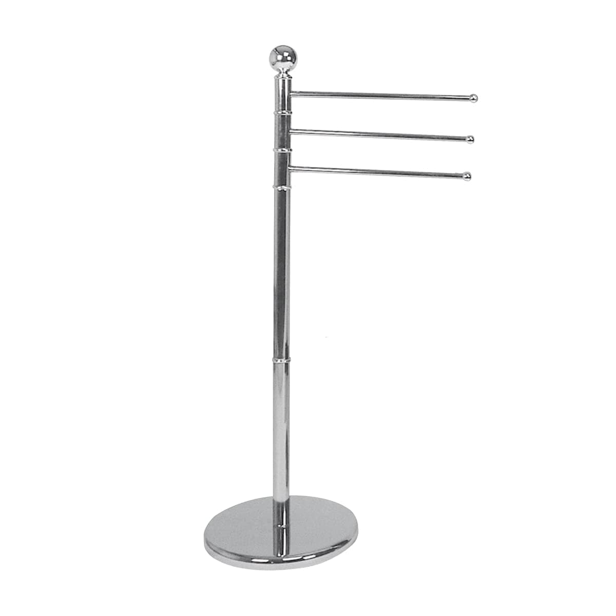 WENKO Porte-serviettes exclusif Chrome - Porte-vêtements, 3 Bras, Acier, 48.5 x 90 x 28.5 cm, Chromé