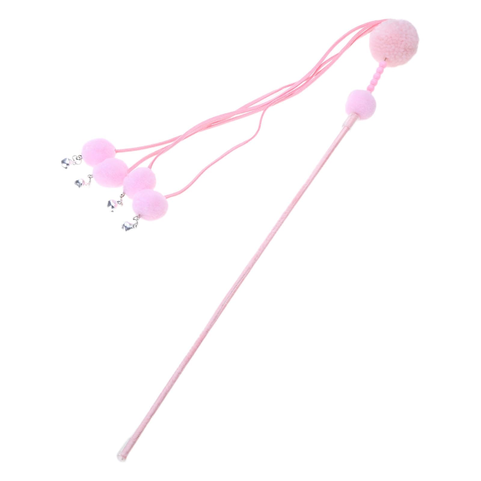 PANGBOER Cats Interactive Stick Toy Tassels Wand with Small Bells Artificial Colorful Cats Playing Teaser Toy Chasing Toy