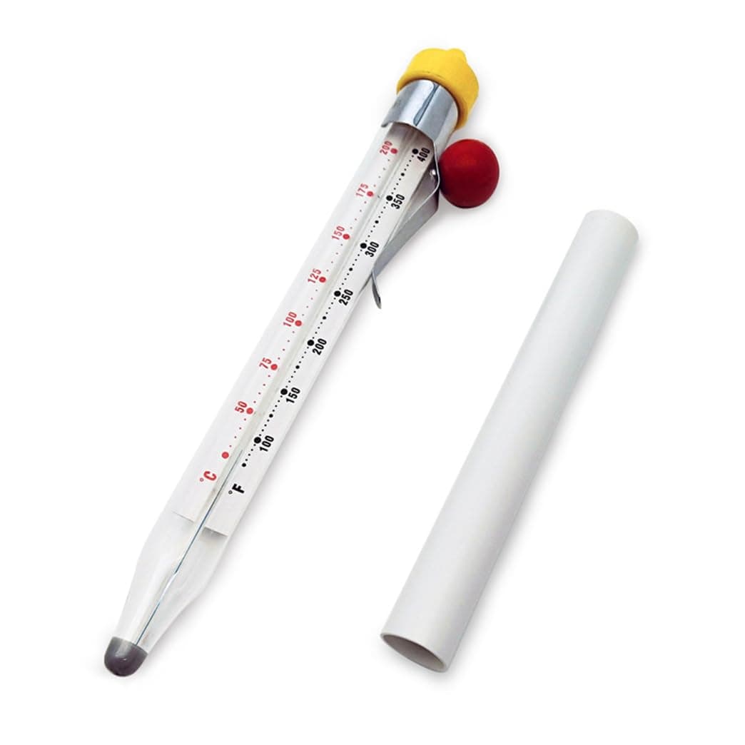 Candy Thermometer with Pot Clip,Deep Fry Oil Thermometer,Sugar Syrup Jam Jelly Oil Thermometer with Hanging Hook,Glass Food Thermometer,Kitchen Cooking Thermometer for Food