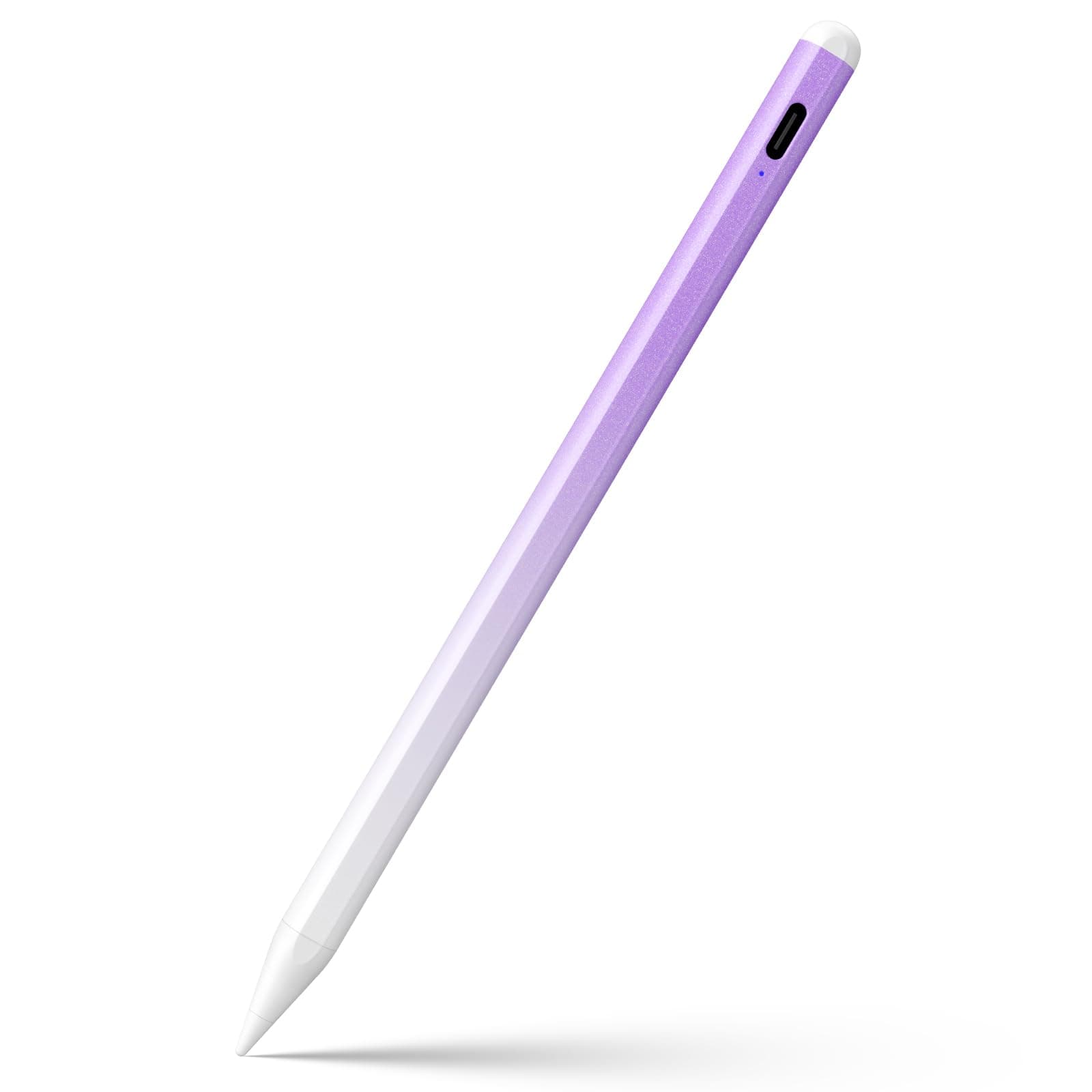 Stylus Pen for iPad 6th-11th Generation-2X Fast Charge Active Pencil Compatible with 2018-2026 Apple iPad Pro 11"/12.9"/M4, iPad Air 3/4/5/M2/M3/M4,iPad mini 5/6/7 Gen-Gradient White Purple