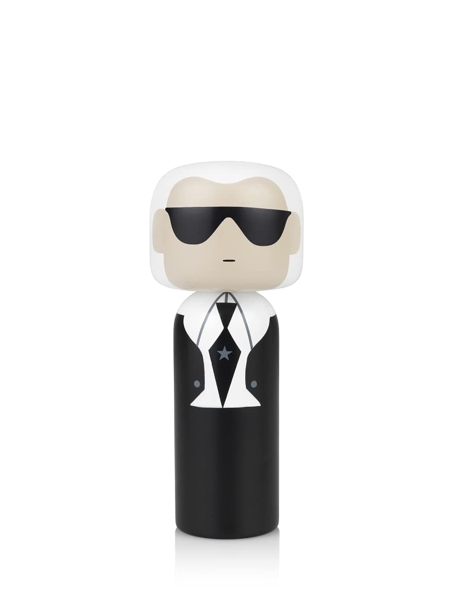 Lucie Kaas World - Famous Artists Kokeshi Dolls - 9 Inches - Schima Superba Wood- Made in Denmark (Karl Lagerfield)