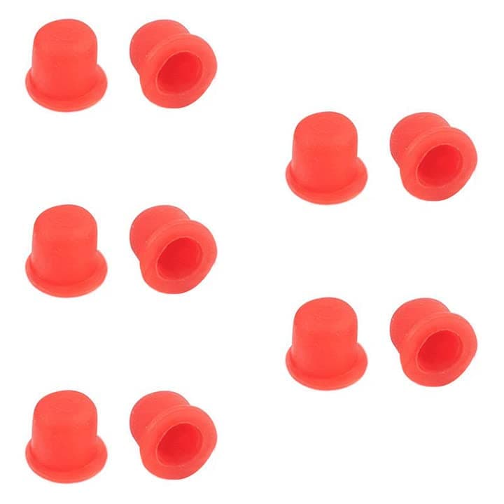 Heyiarbeit 50Pcs Hold Plugs, 6.5mm Hole Plugs PVC M10 Round Head Threaded Hole Stoppers Waterproof Tapered Caps Red