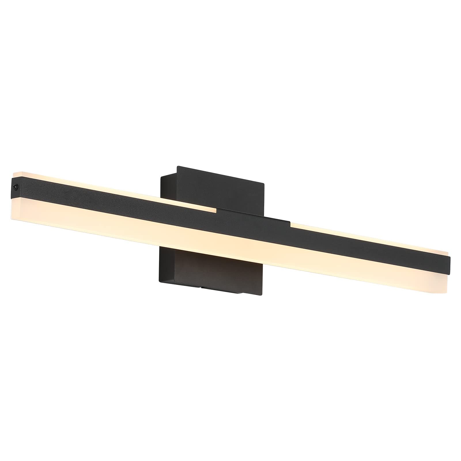 Joossnwell LED Vanity Lights for Bathroom Modern Black Bathroom Light Fixtures Over Mirror Bath Wall Lamp 23.62 inch Long 22W Warm Light 3000K
