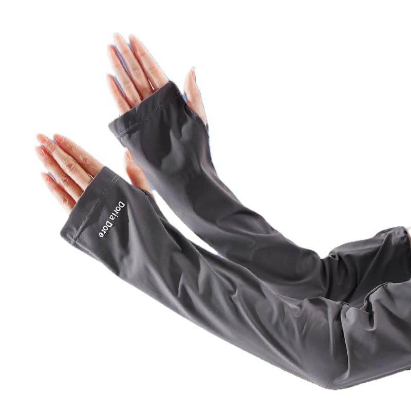 TEXILANG Ice Silk Sun Protection Arm Sleeves (Loose Fit), Dark Gray, Loose Fit