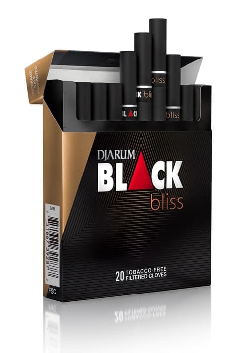 Djarum Ivory Black Bliss Tobacco & Nicotine Free Clove Filtered Cigarettes - 1 Box of 20 incl. Frugal Smoker Sticker