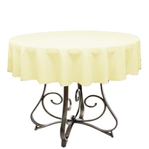 KS Linens. Stylish Round 45-Inch Polyester Tablecloth in 40+ Colors - Premium Quality (Light Yellow)