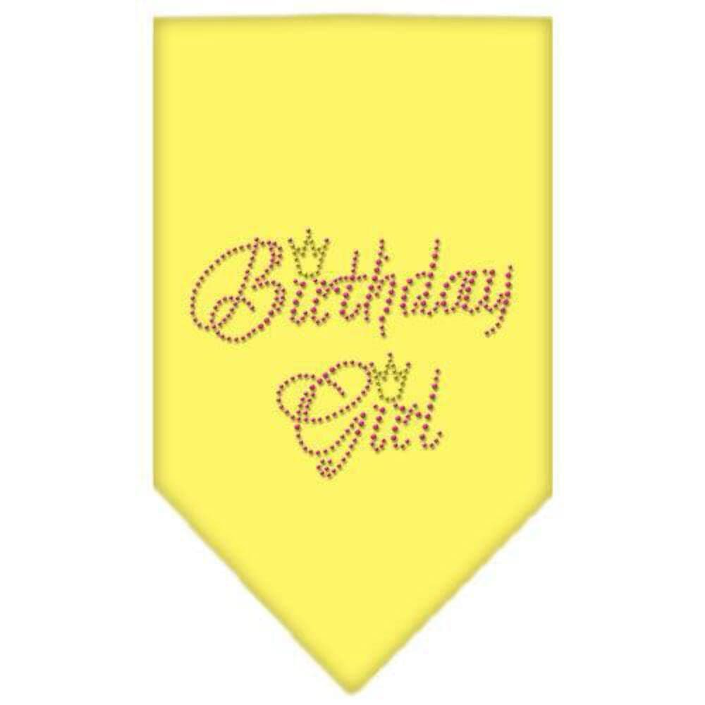 Mirage Pet Products Birthday Girl Rhinestone Bandana, Small, Yellow