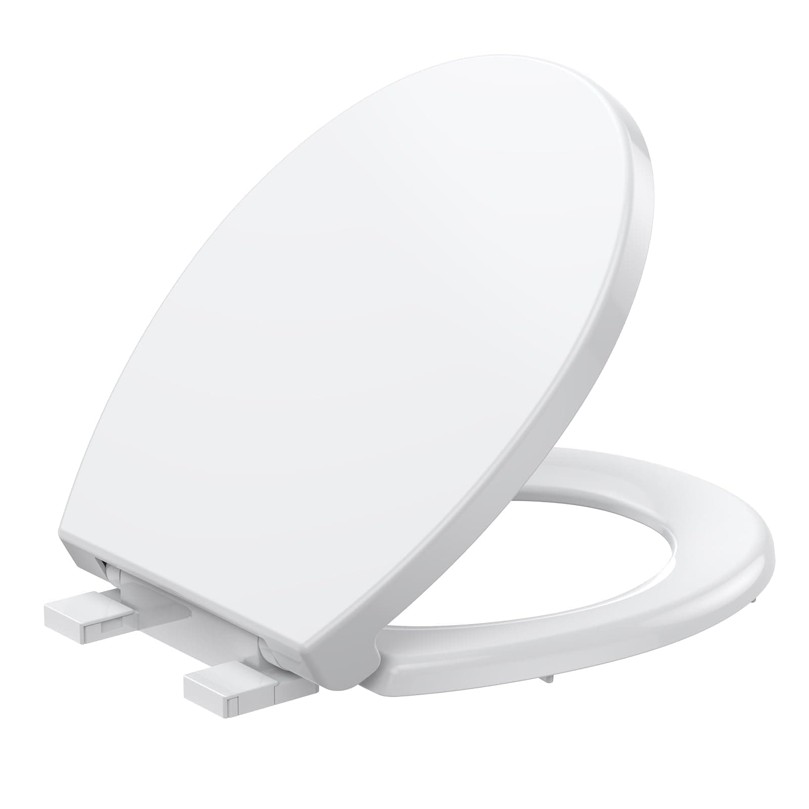 Homfan Round Toilet Seat with Soft Close, Quick-Release & Top-Mount Installation – Durable, Quiet – Fits Most Standard Round Toilets – White