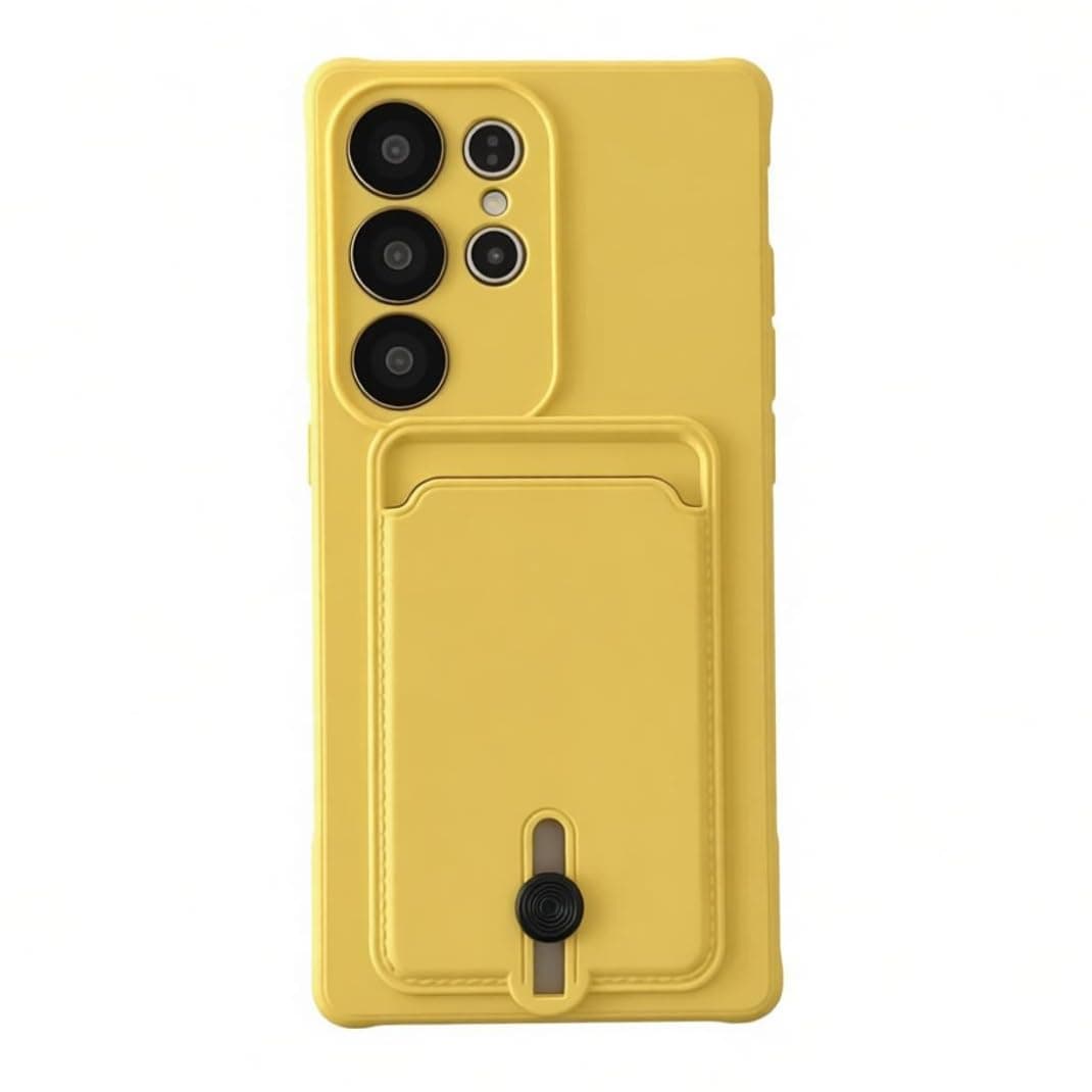 MIRKERLAR Wallet Case with Card Holder for Samsung Galaxy S20 FE, Soft Shockproof Slim Protective Silicone TPU Cover, Push-able Slot for Girls Women Men Yellow