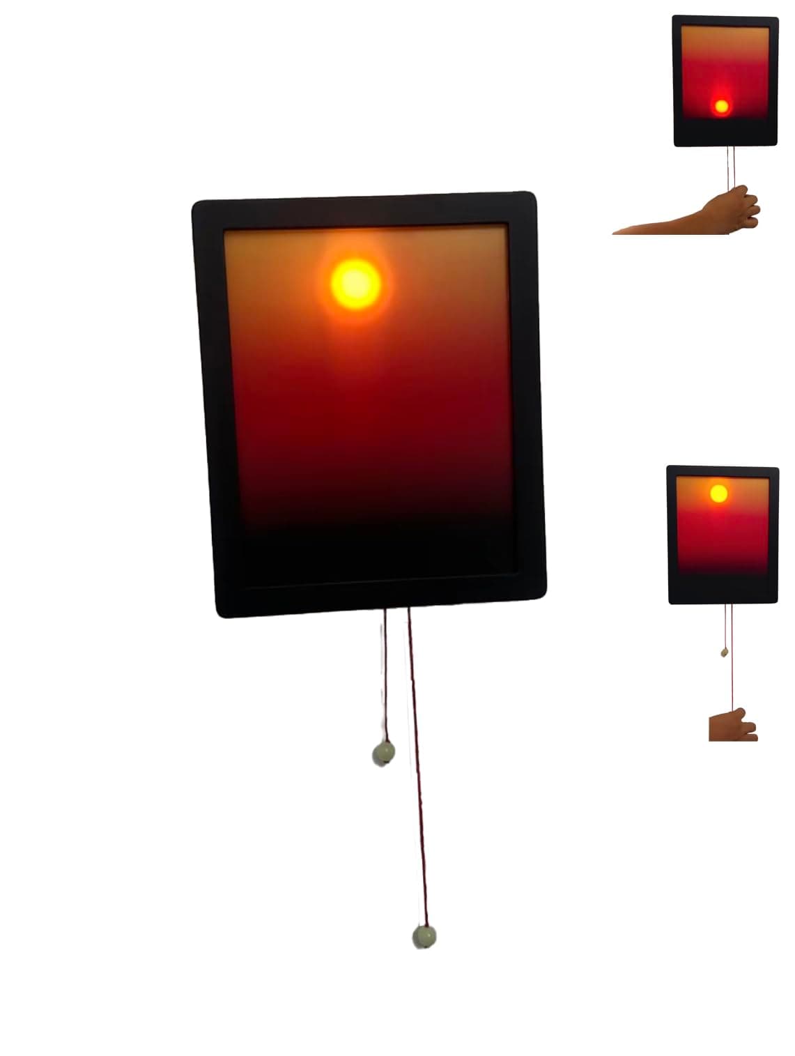 KTCENKN Kinetic Sunrise Lamp – Wall Light That Moves with The Sun, Adjustable Sunrise & Sunset Night Light with Dual Pull Ropes for Bedroom Living Room Warm Mood
