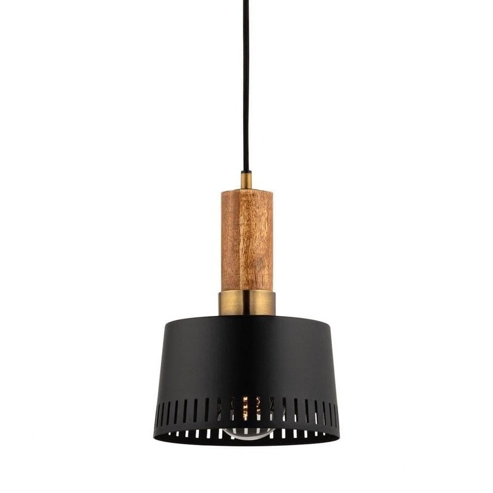 Troy Lighting F8608-PBR/SBK Memphis Pendant, 1-Light 15 Watts, Patina Brass