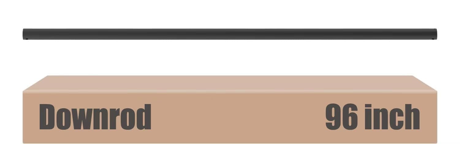 DPXMYG 96 inch Ceiling Fan Downrod with Extension Cord, 8 FT Black Downrod for Ceiling Fan, 1 inch Outside Diameter, Boom Suitable for a Wide Range of Fans (Black, Not Threaded)