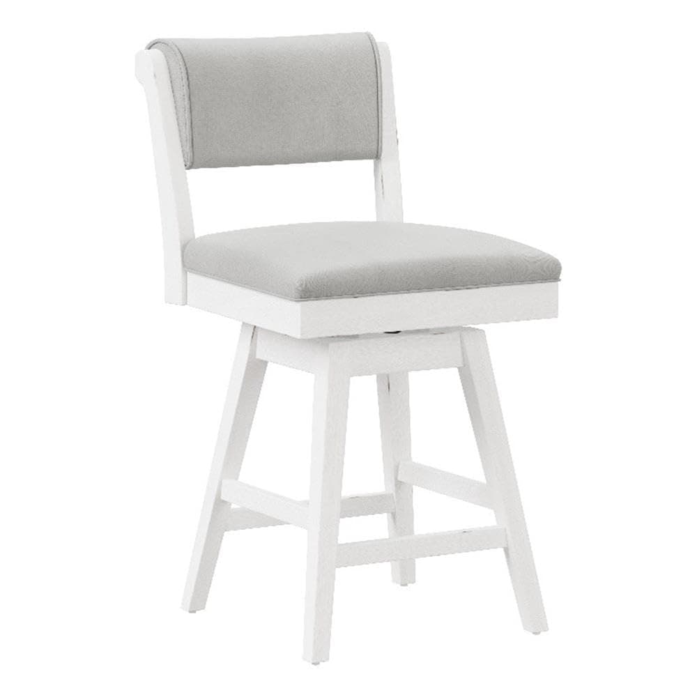 Hillsdale Clarion, 4542-827, Wood and Upholstered Counter Height Swivel Stool, Sea White
