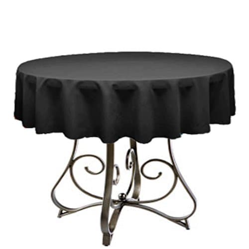 Polyester Round Tablecloth 36" by KS LINENS (Black)