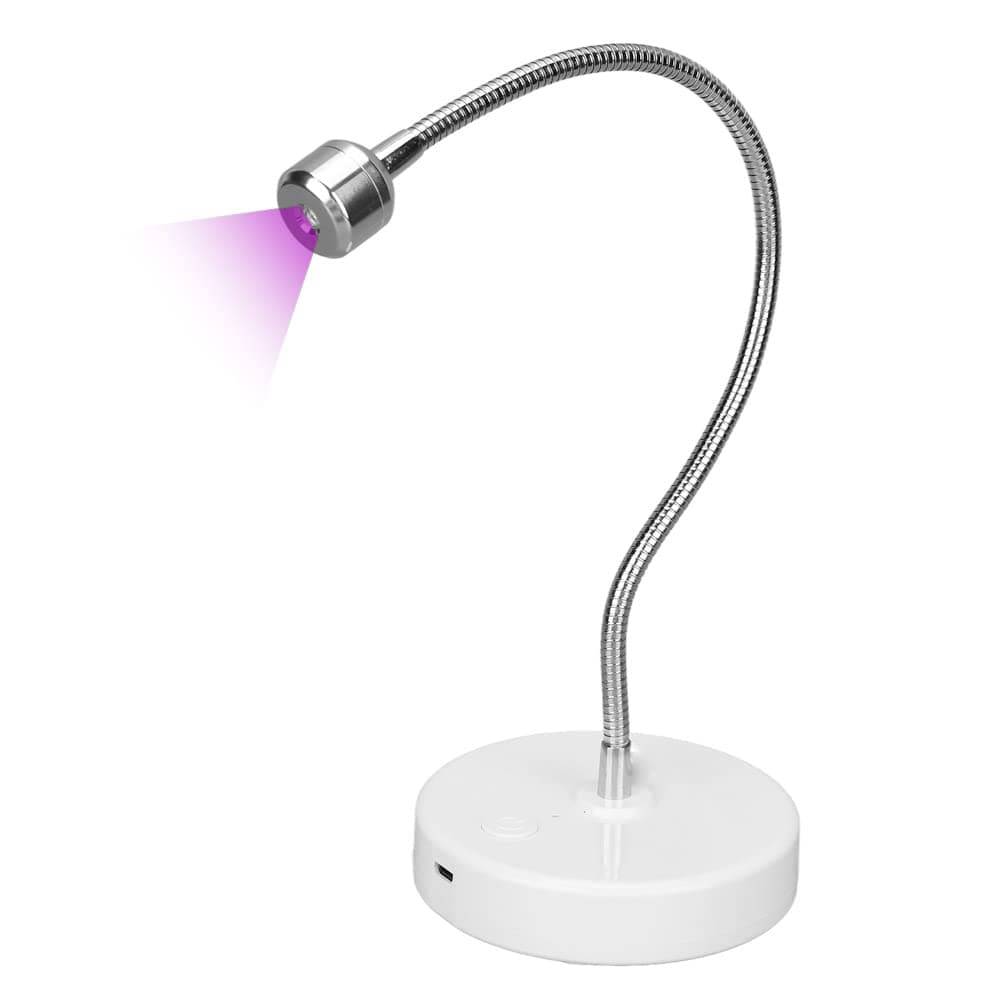 Allsor UV LED Light,3W Flexible Gooseneck Lamp 60S Timing UV Lamp Flash Cure Light with USB Mini Desk Light Clamp Nail Lamp for UV Gel Nail,UV Glue Curing,Blacklight Party,Resin Art