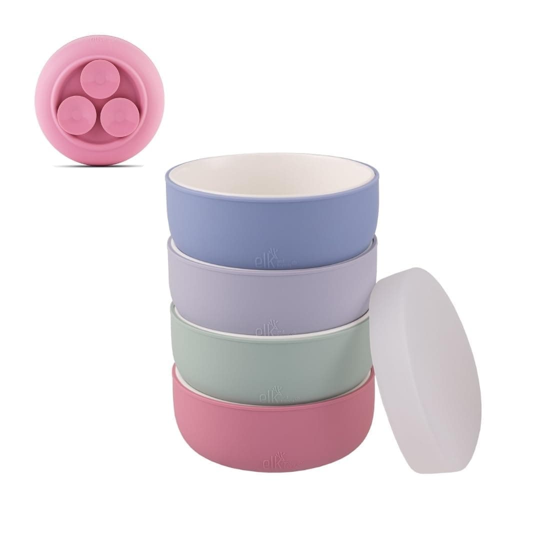 Elk and Friends Kids/Toddler Porcelain Suction Bowls + Lids | 4pk