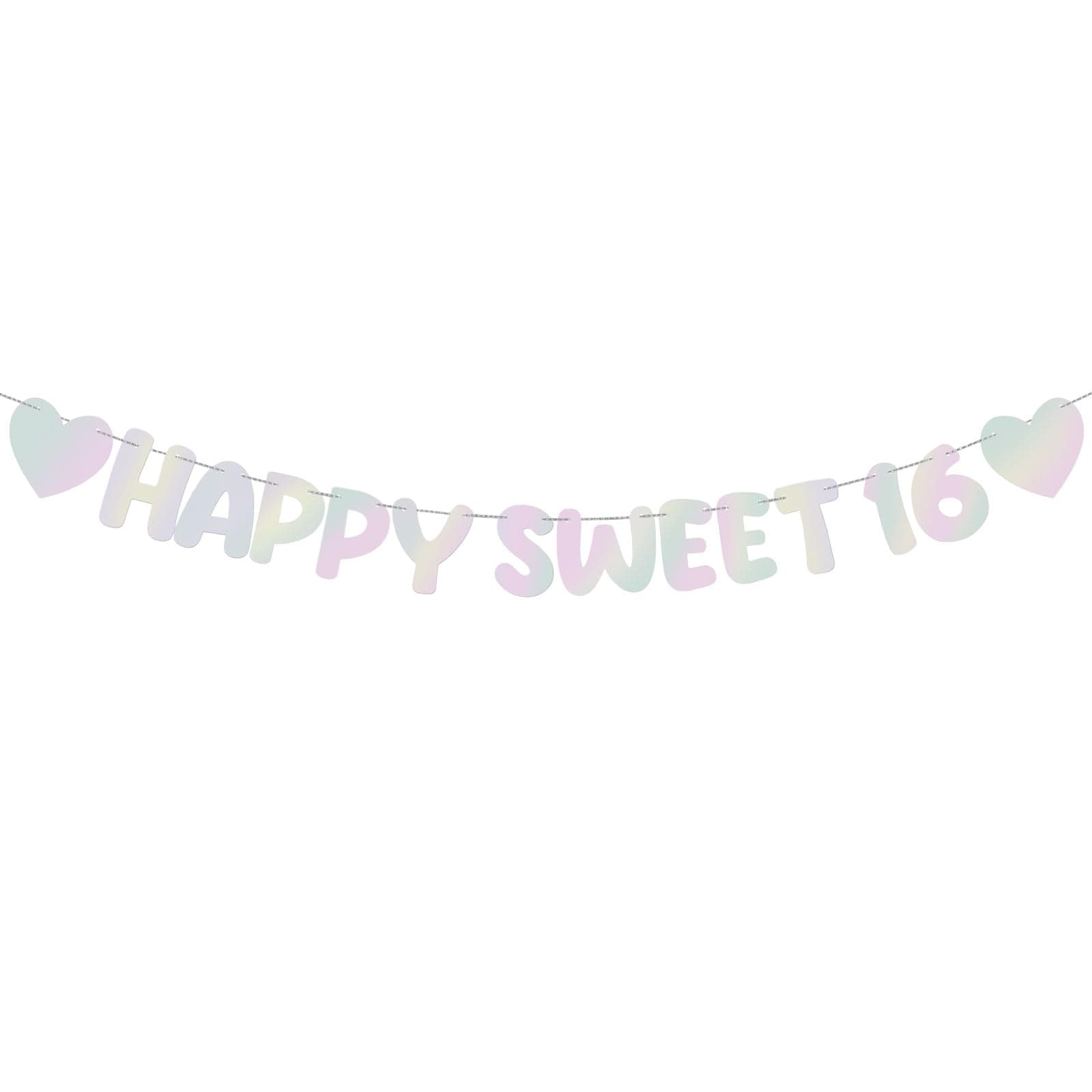 Fulmoon Pre Strung Happy Sweet 16 Banner Glitter Sixteenth Birthday Party Decorations 16th Birthday Party Sign Sweet 16 Party Decorations for Birthday Party Bachelorette Party (Glitter Silver)