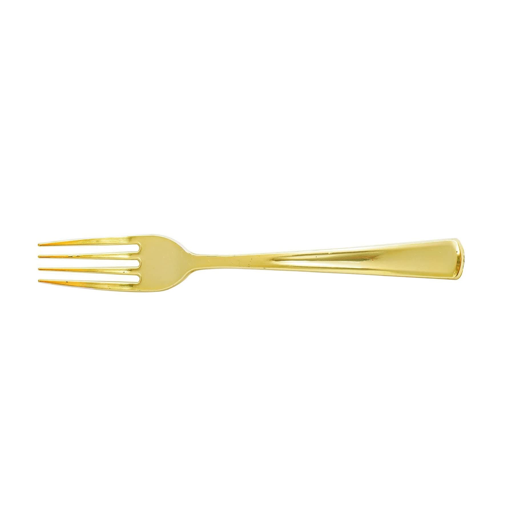 100 pcs Gold Plastic Forks - Disposable Wedding Party Event Catering Tableware